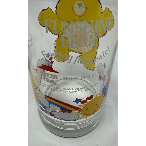 VINTAGE 1983 Care Bears Pizza Hut Drinking Glasses Set of 3 Tenderheart FunshIne - Picture 9 of 9